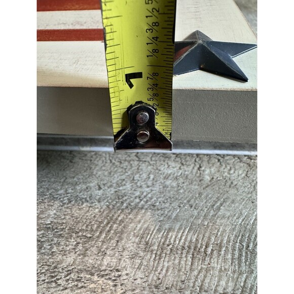 VTG WALL HANGING AMERICAN FLAG PICTURE FRAME KEY HOLDER STARS & STRIPES RUSTIC - Picture 11 of 12